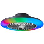 Brilliant Salerno Ventilatore Da Soffitto Plastica Metallo Nero 36W 4700lm - 830-865 CCT+RGB | 485mm - Telecomando Dimmerabile