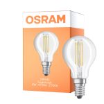 Osram Parathom Classic LED E14 Sferica Filamento Chiara 4W 470lm - 827 Bianco Molto Caldo | Relax and Active - Sostitutiva 40W