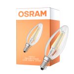 Osram Classic LED E14 Candela Filamento Chiara 5.5W 806lm - 827 Bianco Molto Caldo | Dimmerabile - Sostitutiva 60W