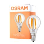 Osram LED Classic LED E14 Pera Filamento Chiara 1.2W 255lm - 840 Bianco Freddo | Sostitutiva 25W