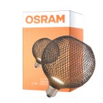 Osram Decor Piatto Lamp In Metallo Alloggio LED E27 Globe Ghiaccio Nero 3.5W 300lm - 827 Bianco Molto Caldo | Sostitutiva 25W