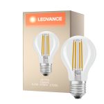 Ledvance Classic LED E27 Pera Filamento Chiara 4.2W 470lm - 927 Bianco Molto Caldo | Miglior resa cromatica - Dimmerabile - Sostitua 40W