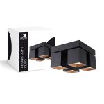 D'Lite Luce da soffitto Kubo Aluminium Nero Inclinabile e Ruotabile | IP20 - Adatto per 4x GU10