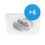 Confezione Multipack 6x Noxion Incasso Spot Boxi MR16 Inclinabile Bianca | Ritaglio 80mm - GU10 Attacco