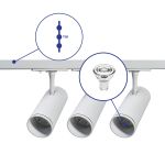 Bright Choice Set completo 1-Fase Rail 1 Metro Bianca | incl. 3x Faretti + GU10 2700K 3W Dimmerabile + Tappo Di Chiusura, Connettore di Alimentazione