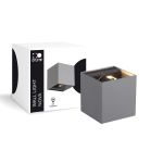 D'Lite Luce Da Parete Nova Aluminium Grigio Up & Down 4.9W 480lm - 830 Luce Calda -  | IP54 - Angolo del fascio regolabile