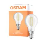 Osram Parathom Classic LED E14 Sferica Filamento Chiara 4W 470lm - 827 Bianco Molto Caldo | Relax and Active - Sostitutiva 40W