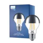 Philips Classic LED Bulbo E27 Pera Mirror 7.2W 650lm 650lm - 827 Bianco Molto Caldo | Dimmerabile - Sostitutiva 60W