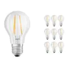 Confezione Multipack 10x Osram CLASSIC LED E27 Pera Filamento Chiara 4.2W 470lm - 927 Bianco Molto Caldo | Miglior Resa Cromatica - Dimmerabile - Sostitutiva 40W