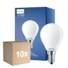 Confezione Multipack 10x Philips Master Value LED Lustre E14 Sferica Ghiaccio 3.4W 470lm - 927 Bianco Molto Caldo | Miglior Resa Cromatica - Dimmerabile - Sostitutiva 40W