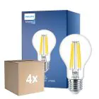 Confezione Multipack 4x Philips MASTER Value LED Bulbo E27 Pera Chiara 11.2W 1521lm - 927 Bianco Molto Caldo | Miglior Resa Cromatica - Dimmerabile - Sostitutiva 100W