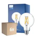 Confezione Multipack 6x Philips MASTER Value LED Globe E27 93mm Filamento Chiara 5.9W 806lm - 922-927 Bianco Molto Caldo | Miglior Resa Cromatica - Dimmerabile - Sostitutiva 60W
