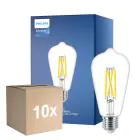 Confezione Multipack 10x Philips MASTER Value LED Bulbo E27 Edison Filamento Chiara 5.9W 806lm - 922-927 Dim to Warm | Miglior Resa Cromatica - Sostitutiva 60W
