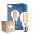 Confezione Multipack 10x Philips MASTER LED Bulbo Ultra Efficient E27 Pera Chiara 5.2W 1095lm - 830 Luce Calda -  | Sostitutiva 75W