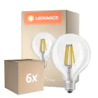 Confezione Multipack 6x Osram LED Superstar E27 Globe G95 Filamento Chiara 11W 1521lm - 927 Bianco Molto Caldo | Miglior Resa Cromatica - Sostitutiva 100W