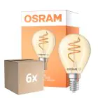 Confezione Multipack 6x Osram Vintage 1906 LED Classic Slim E14 Pera Filamento Oro 4.9W 470lm - 922 Bianco Molto Caldo | Miglior Resa Cromatica - Dimmerabile - Sostitutiva 40W