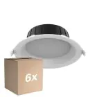 Confezione Multipack 6x Noxion Downlight LED Hera Medio Incasso Bianca 9W 900lm 80D - 827-830-840 CCT | 146mm - Ritaglio 120mm
