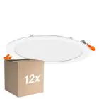 Confezione Multipack 12x Osram Downlight LED Recess Slim Bianca 22W 2000lm 110D - 840 Bianco Freddo| Ritaglio 120mm - IP20